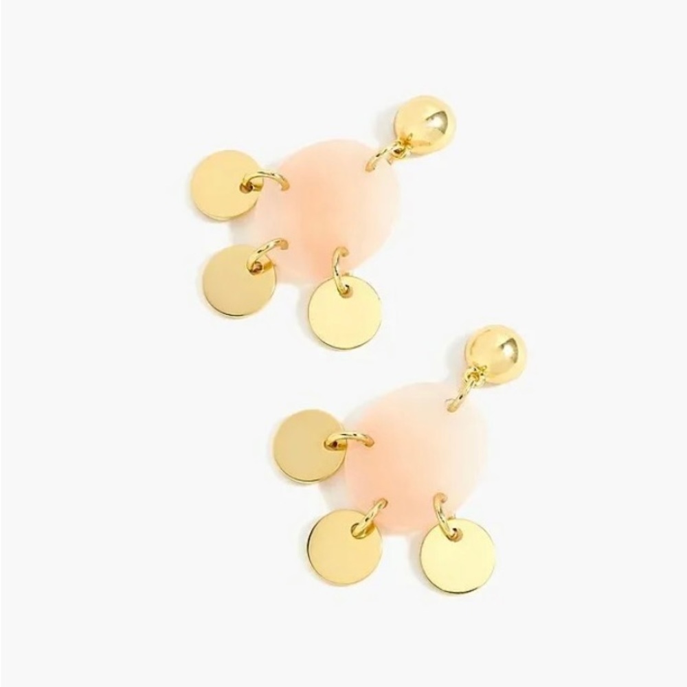 J Crew Drop Stone and Disc Statement Earrings